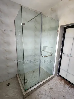 Very Solid Hinged Glass Cubicle