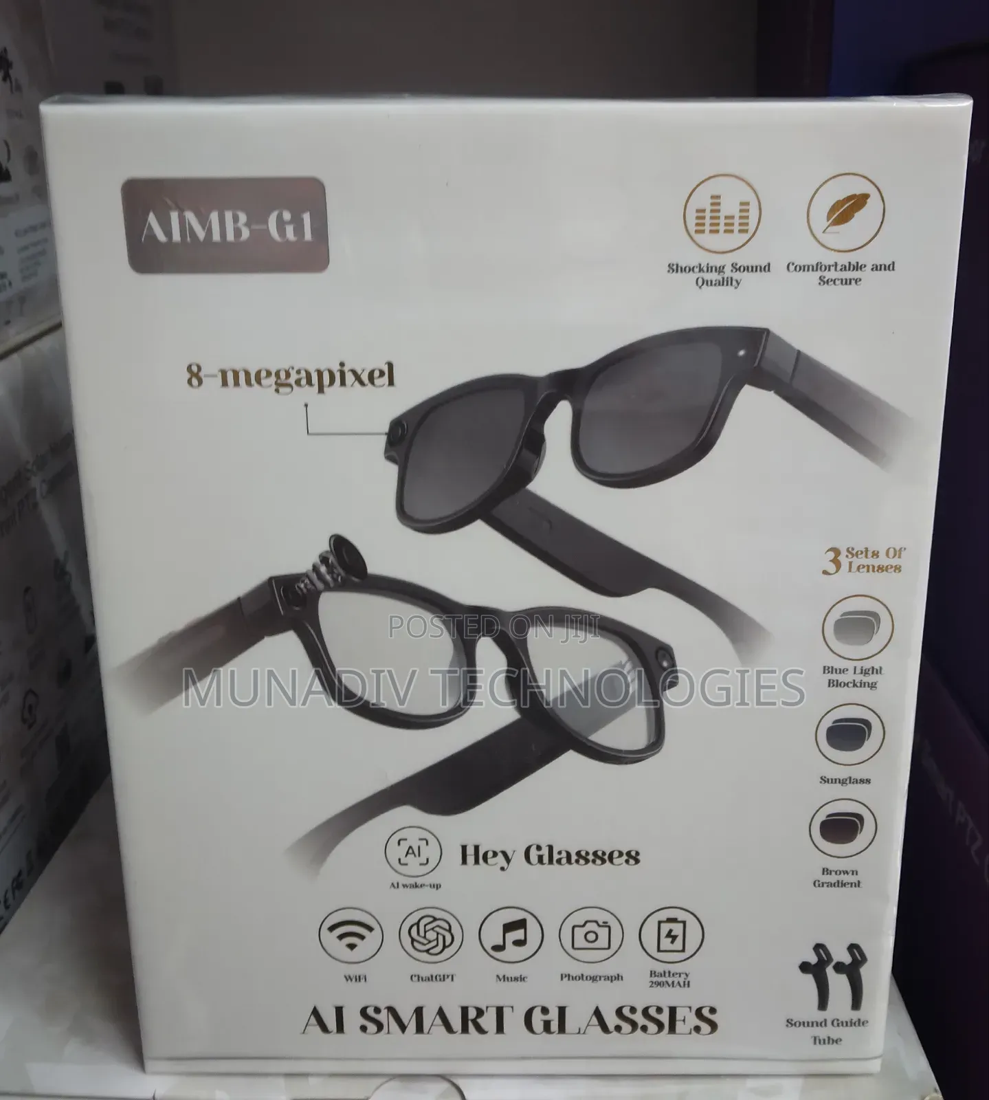 Aimb G1 Ai Smart Glasses, 1080p Camera