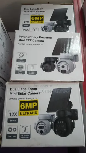 Dual Lens Zoom Mini Solar Battery Powered PTZ Camera