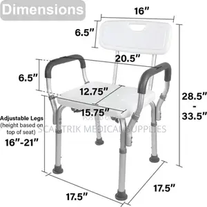 Premium Shower Chair Without Back Rest With Safety Handle