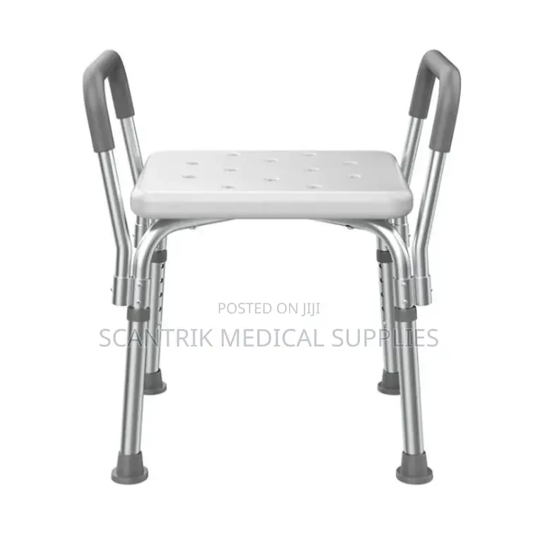 Lightweight Adjustable Shower Stool With Support Handles