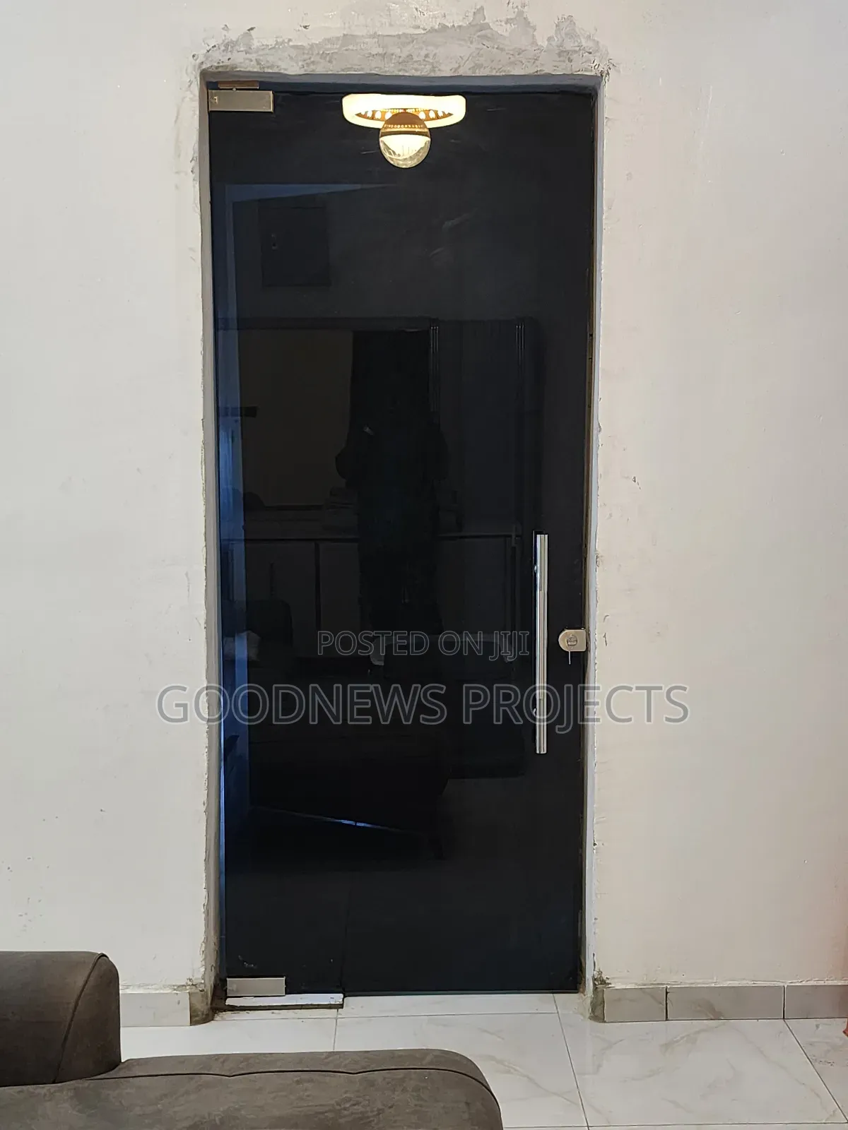 Black Pivot Glass Door {Swing}