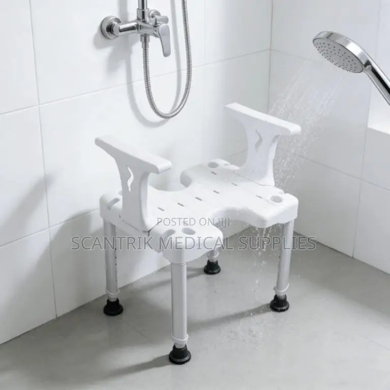 Compact Non-Slip Shower Stool for Elderly Support