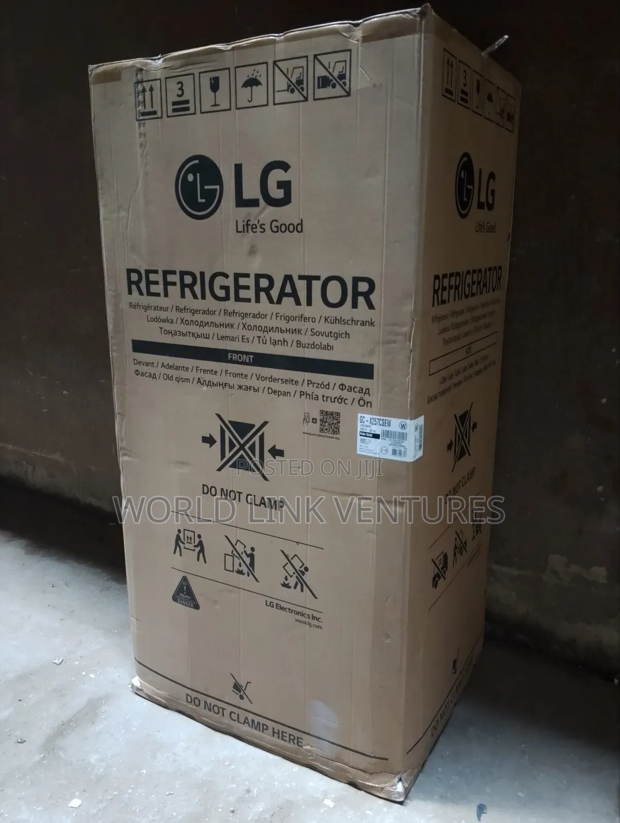 Lg Standing Side by Side Fridge With Water Dispenser