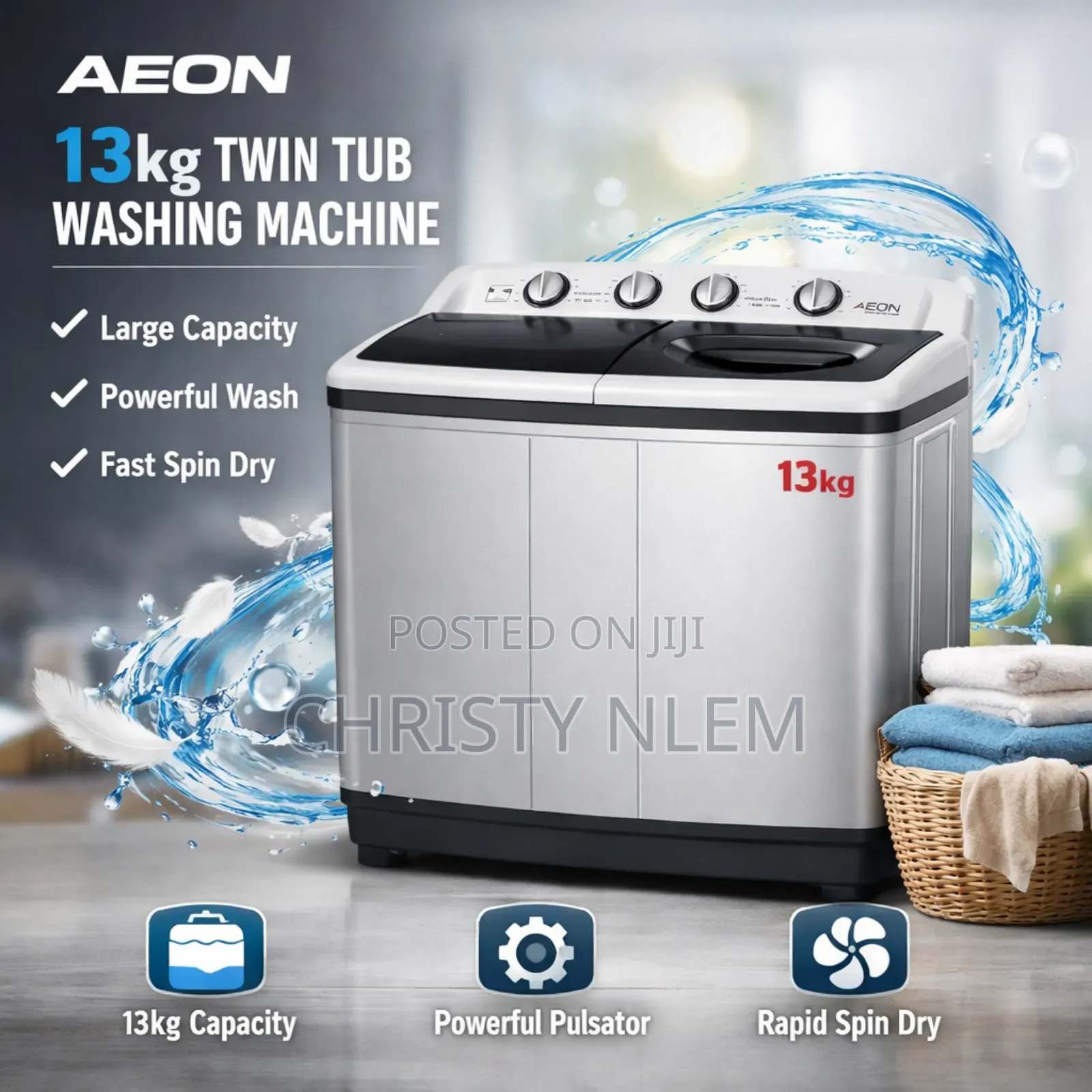 13kg Aeon Washing Machine