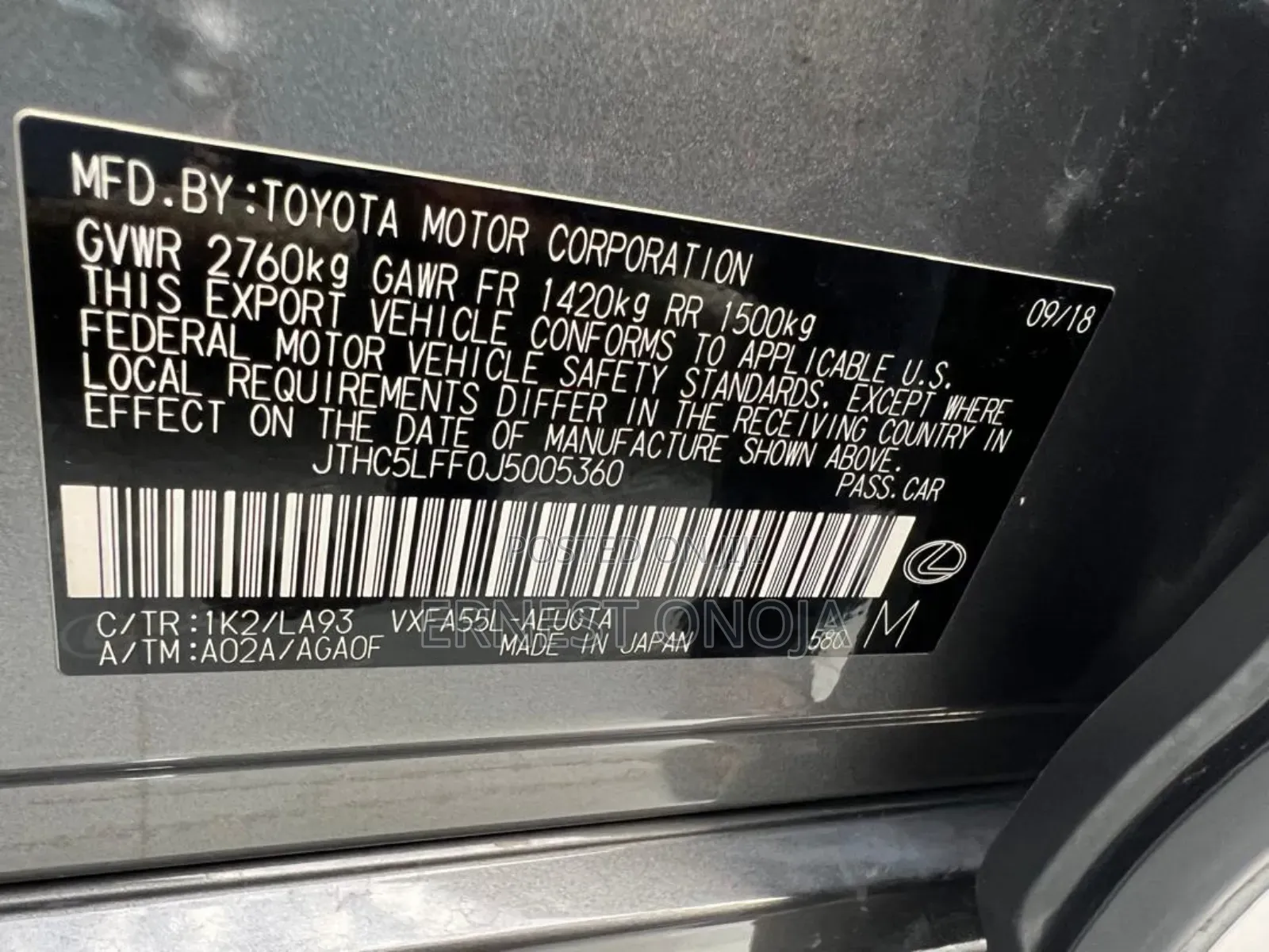 Lexus LS 500 AWD 2019 Gray