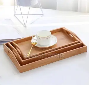 3 Pieces Wooden Serving Tray