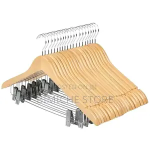 10 Pieces Wooden Hanger With Clips