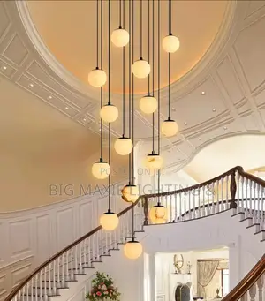 Spiral Chandelier for High Ceilings Modern Pendant Light Staircase