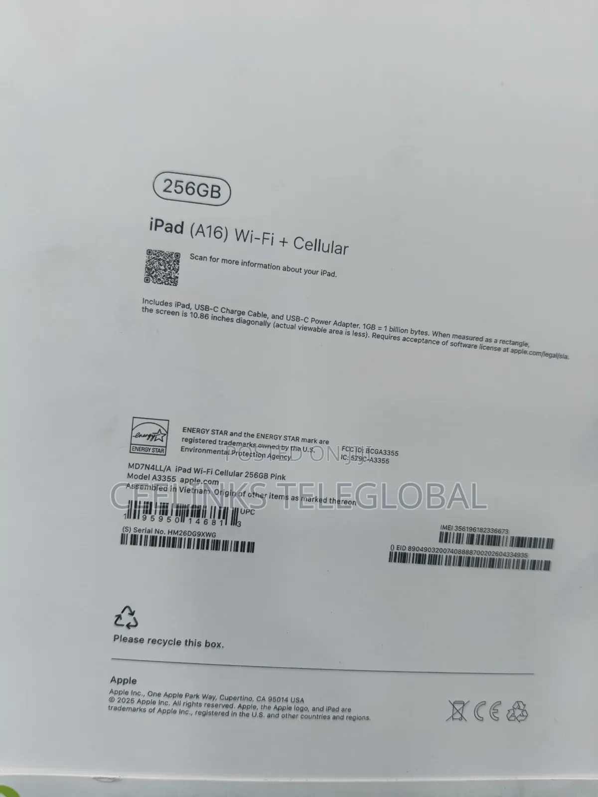 New Apple iPad (2025) 256 GB Blue