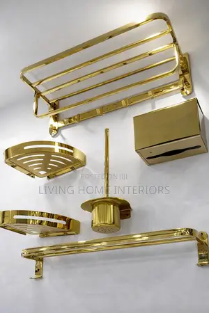 Set of Gold Bathroom Accessories