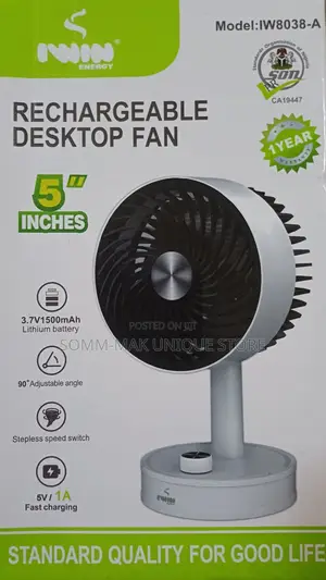 5" Rechargable Desktop Fan