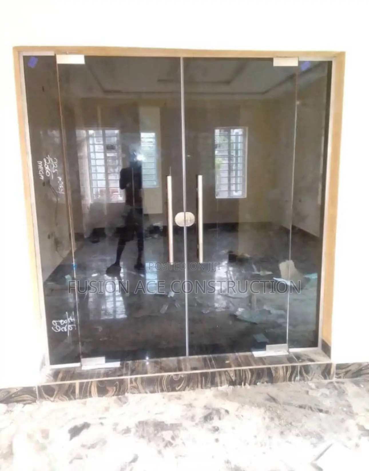 Frameless Double Swing Glass Door