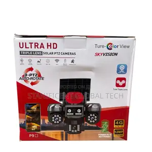 Skyvision 12mp 4g Triple Lens Solar 3-PTZ Auto Rotate Camera (V380)