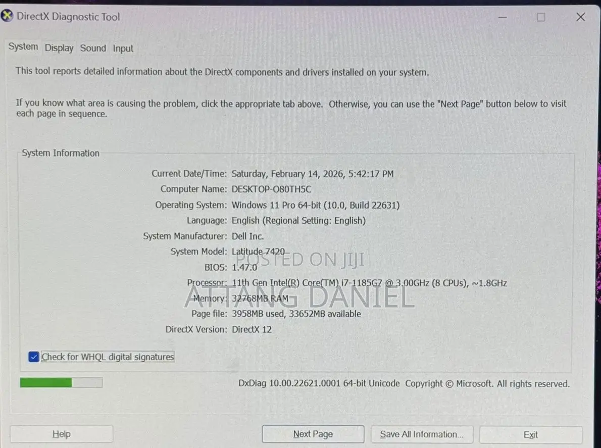 Laptop Dell Latitude 7420 32GB Intel Core I7 SSD 512GB