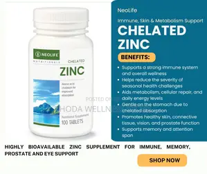 Chelated Zinc Tablets (100 Tablets)– Immune, Skin Metabolism Support