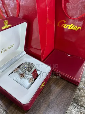 Red Hot Ice - Cartier-inspired Watch & Chain Set