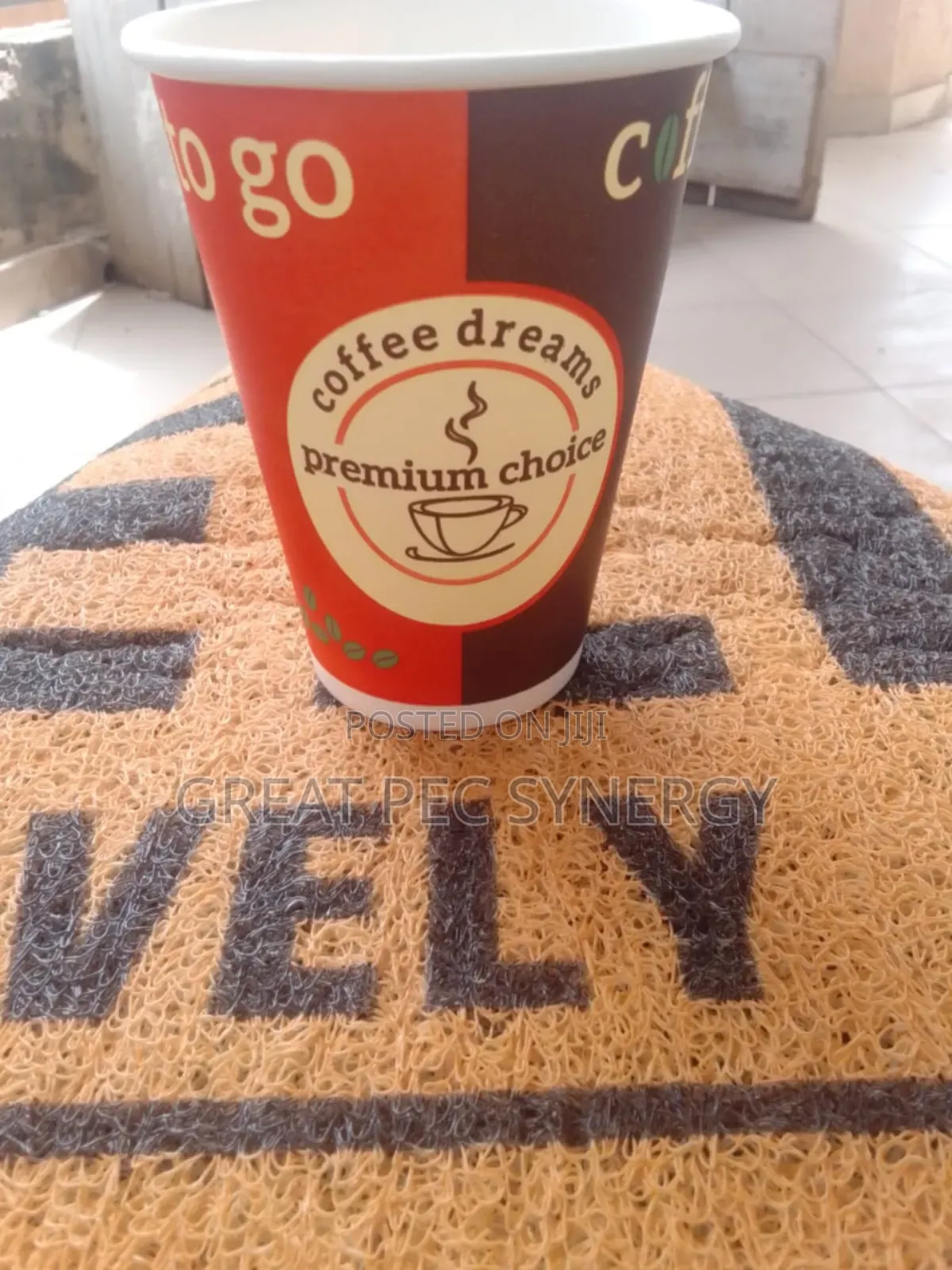 50 Pieces Red Paper Coffee Cup With Cover