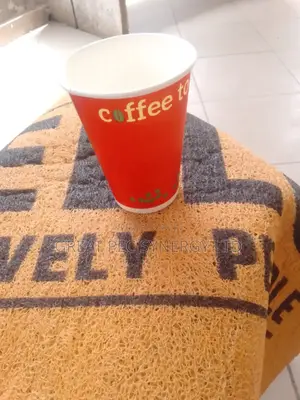 50 Pieces Red Paper Coffee Cup With Cover