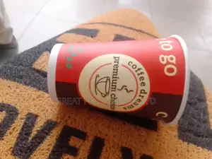 50 Pieces Red Paper Coffee Cup With Cover