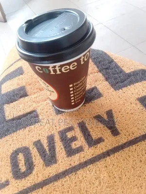 50 Pieces Red Paper Coffee Cup With Cover