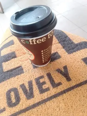 50 Pieces Red Paper Coffee Cup With Cover