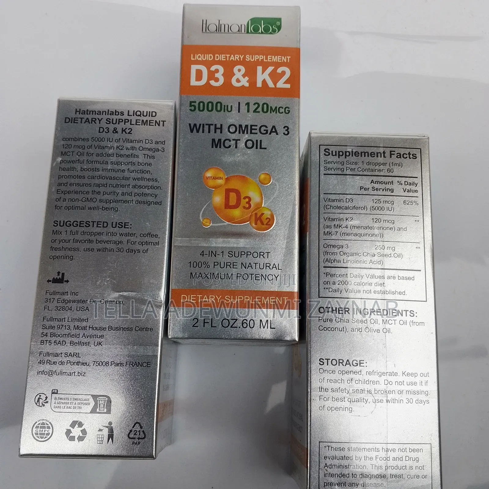 Vitamin D3 K2 Liquid Supplement -60ml