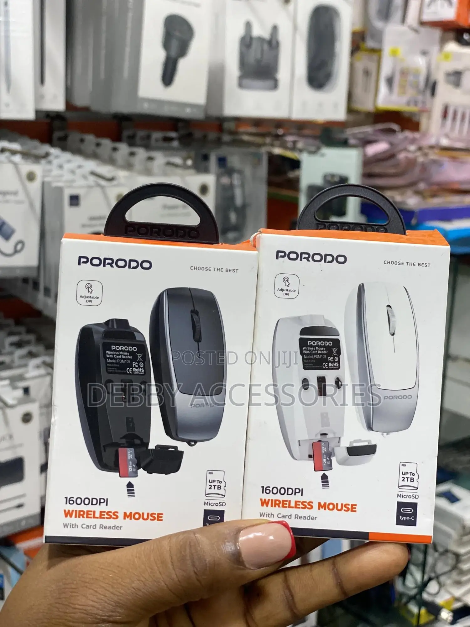 Porodo 1600dpi Wireless Mouse With Card Reader Mouse