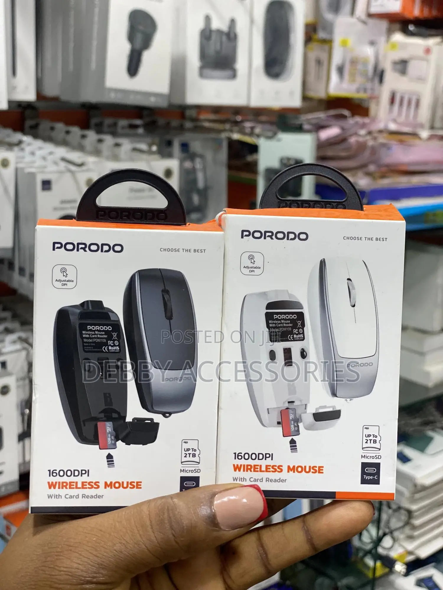 Porodo 1600dpi Wireless Mouse With Card Reader Mouse