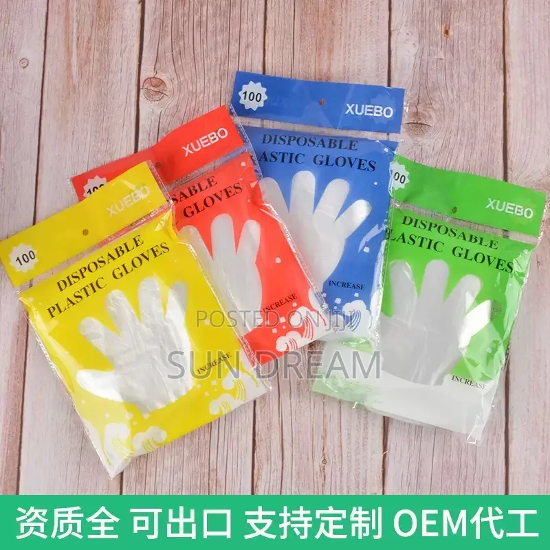 100 PCS Disposable Glove Plastic Nylon Gloves Wholesale