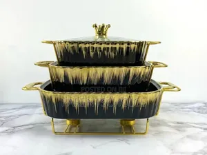 3pcs Stylish Chafing Dishes With Burners Lids