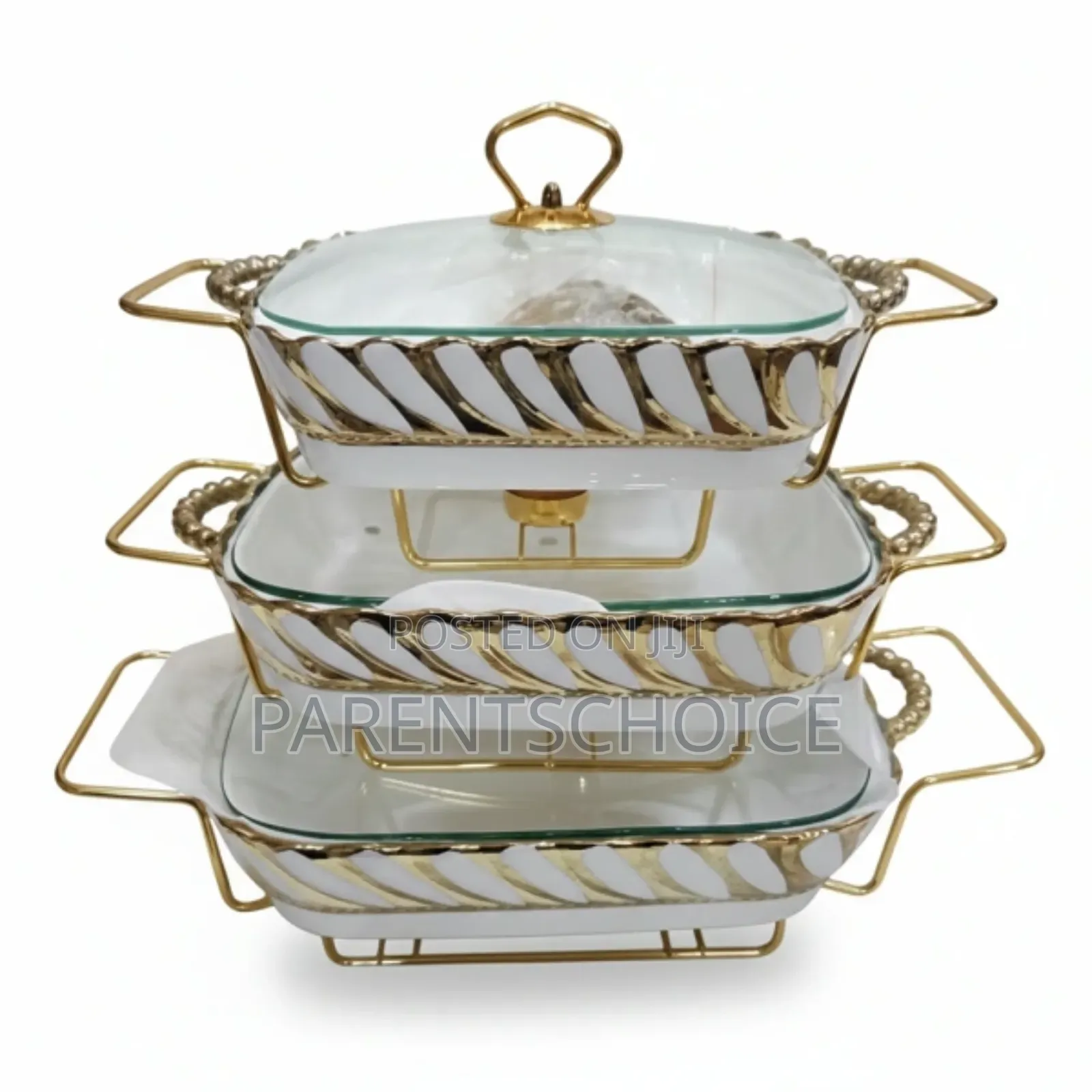 Set of 3 Ceramic Warming Serving Dishes