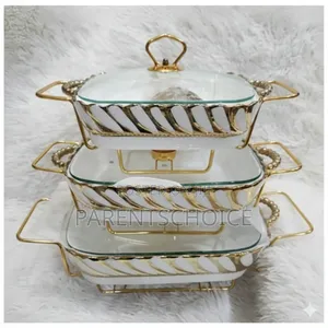 Set of 3 Ceramic Warming Serving Dishes