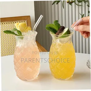 Pineapple Glasses for Cocktails, Drinking Glasses for Bar - 6pcs