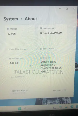 Laptop HP 15 4GB SSD 250GB