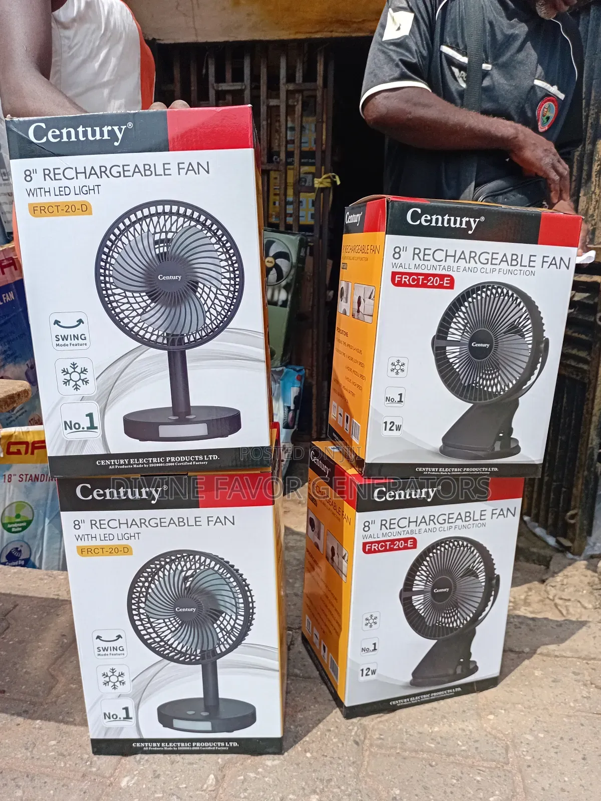 8"Century Rechargeable Solar Fan