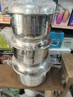 Family Size 3 Set Stainless Steel Induction Pots