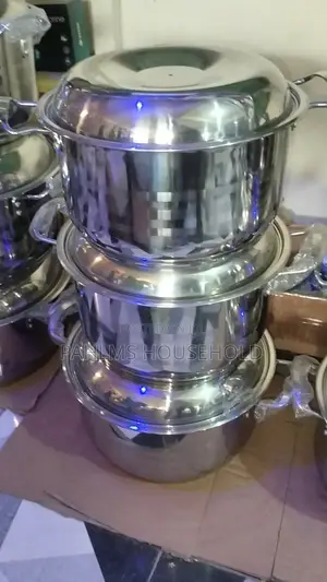 Family Size 3 Set Stainless Steel Induction Pots
