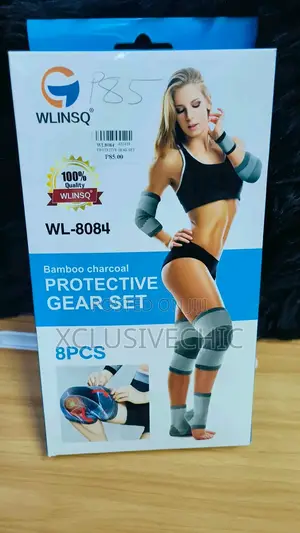 8-piece Bamboo Charcoal Fitness Protective Gear Set