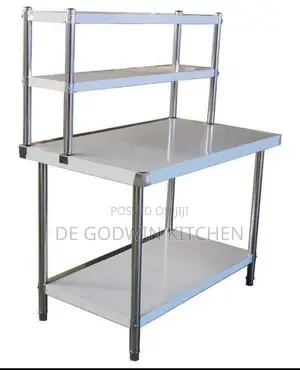 5ft Stainless Steel Table With Upper Shelf