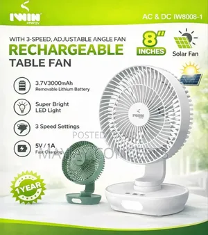 Iwin 8inchs Table Rechargeable Table Fan