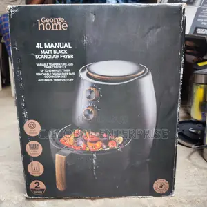 George Home 4l Manual Matt Black Scandi Air Fryer With Free Gift Bag