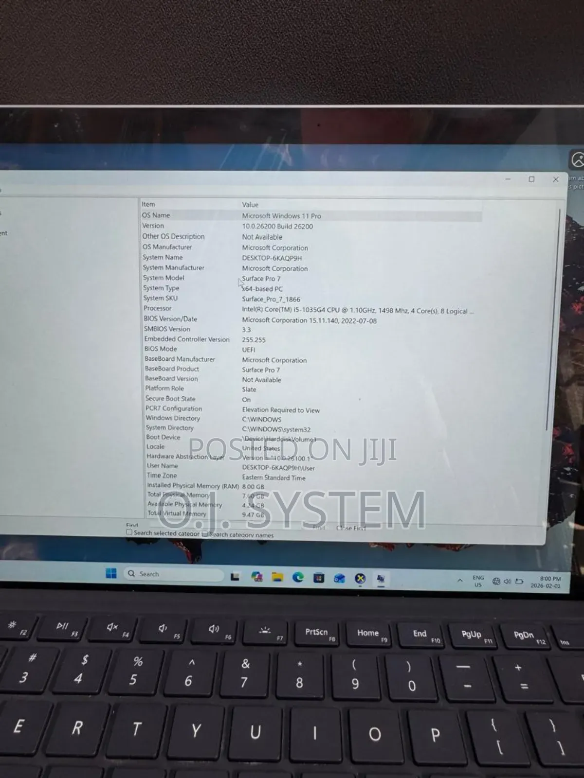 Laptop Microsoft Surface Pro 7 8GB Intel Core I5 SSD 128GB