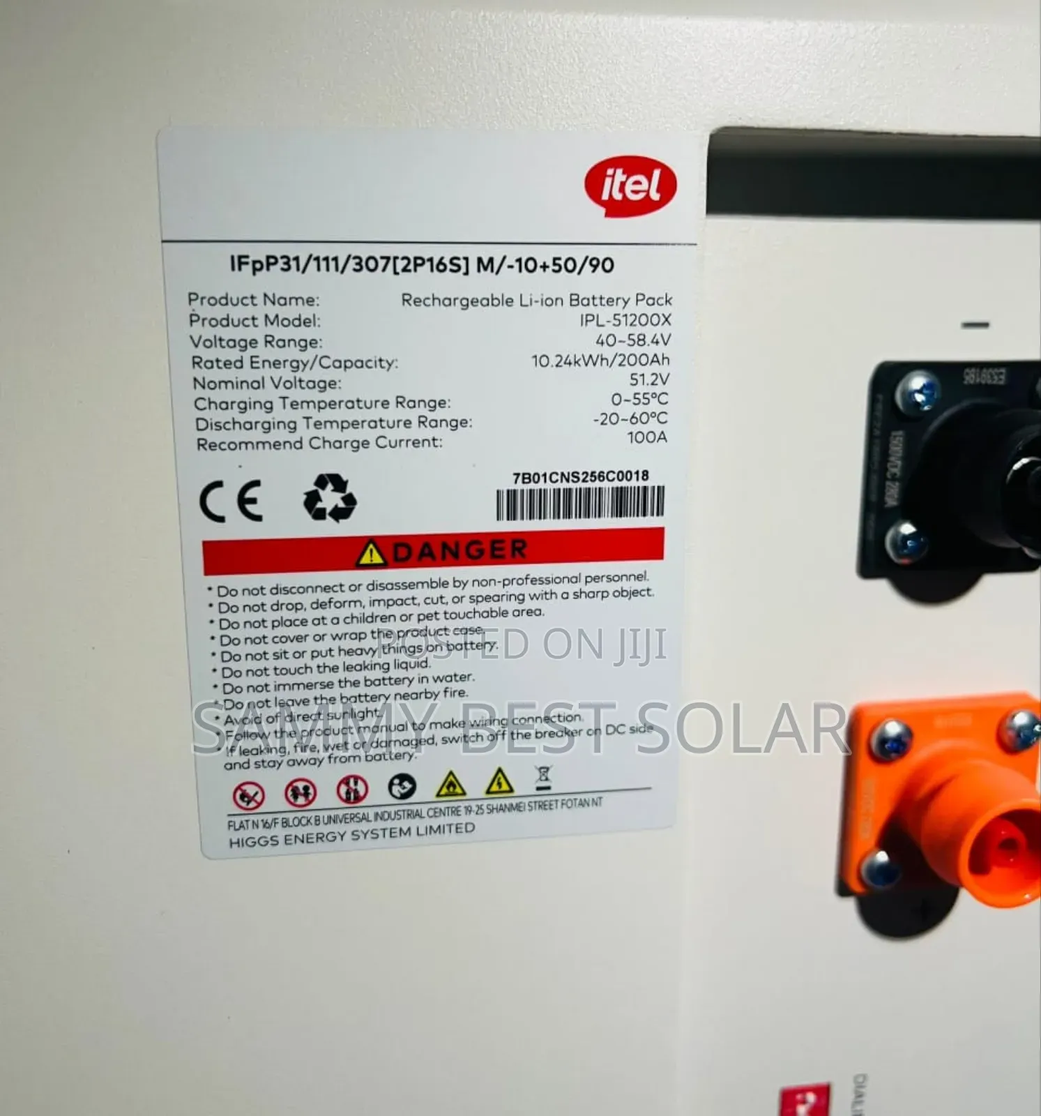 Itel 10kwh 51.2v Lithium Ion Battery 