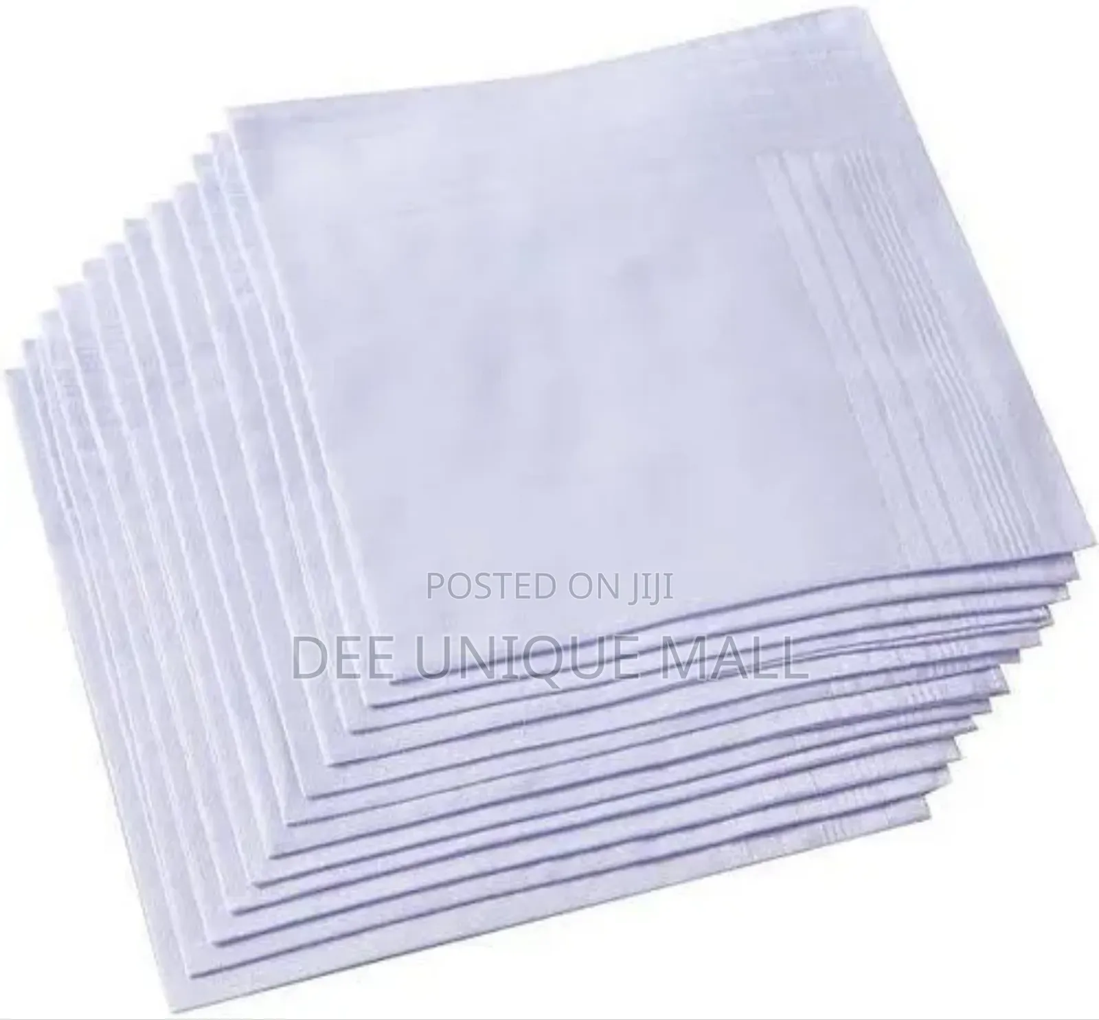 White Cotton Handkerchief - 1 Pack - 12 PCS