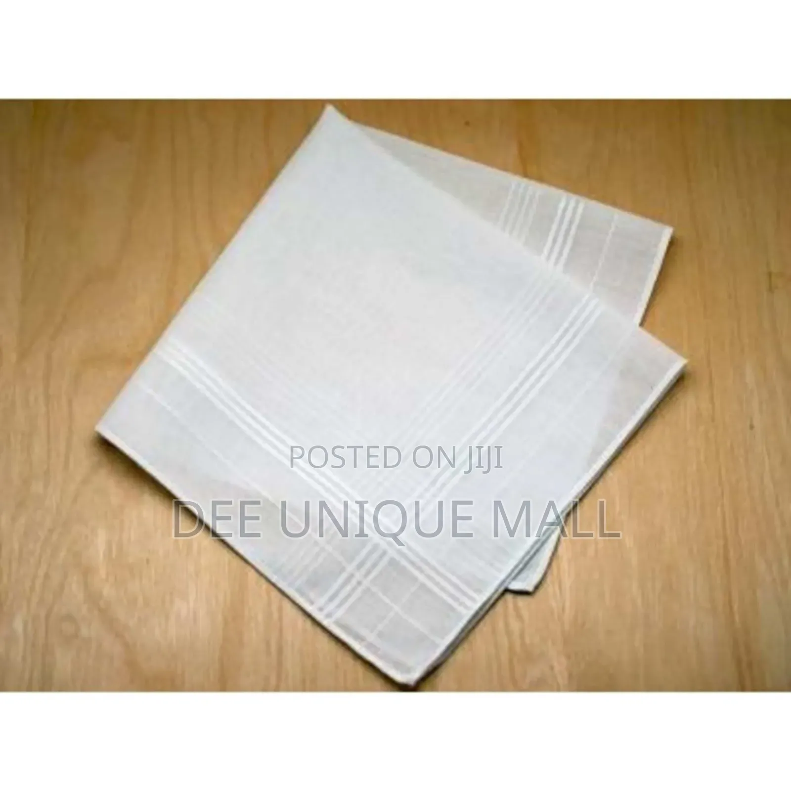 White Cotton Handkerchief - 1 Pack - 12 PCS
