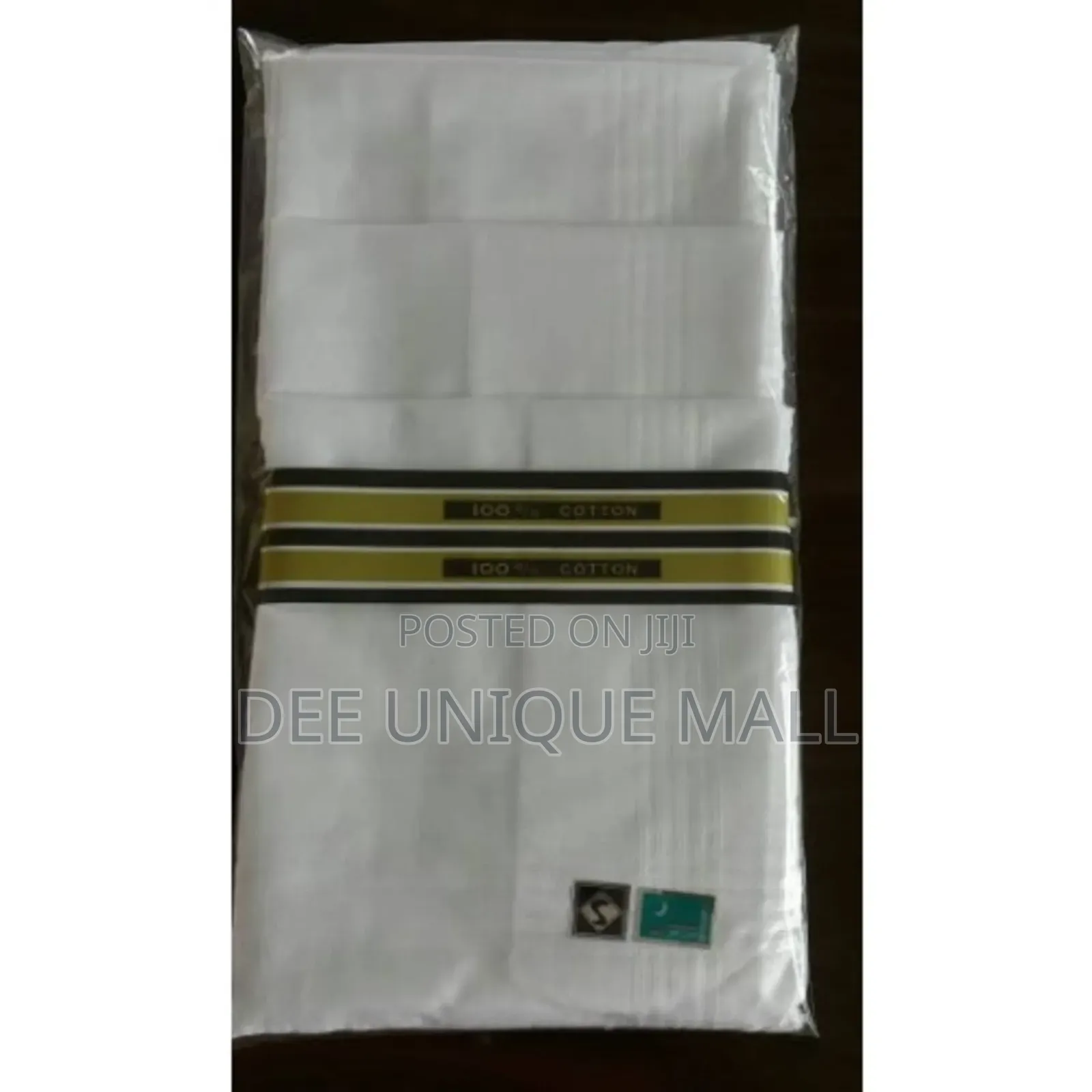 White Cotton Handkerchief - 1 Pack - 12 PCS