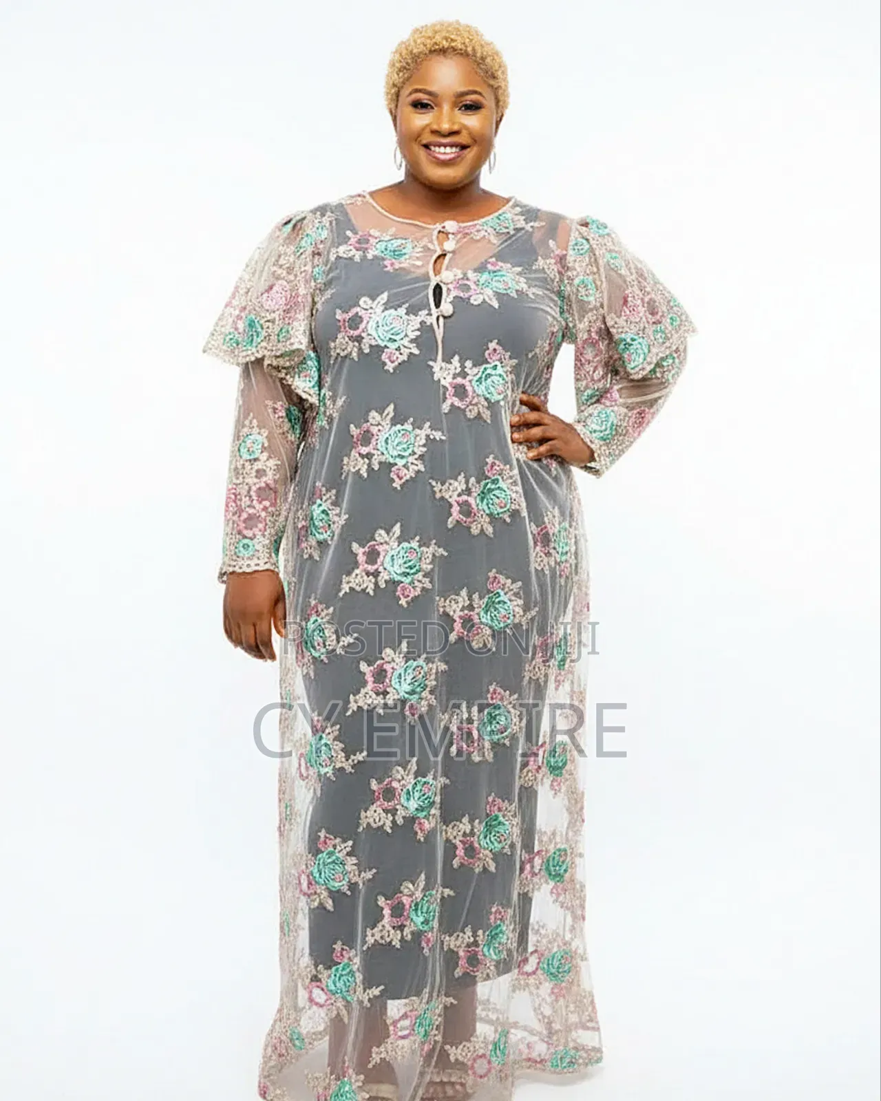 Net Lace Dress With Inner