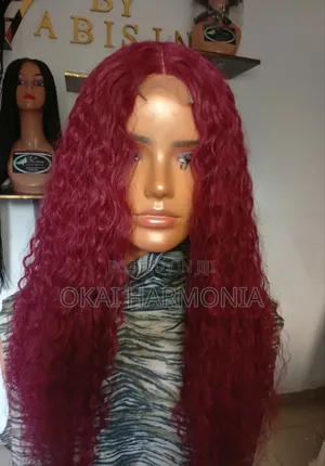 Wine Colour Kinky Curly Wig