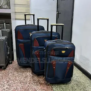 Blue Maroon Hard-Shell Spinner Suitcase Set (3 Pieces)